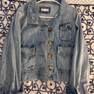 LOFT Blue Jean Jacket Timeless Cropped Fit